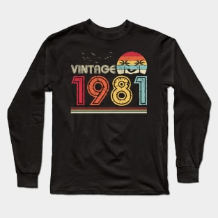 Vintage 1981 Limited Edition 40th Birthday Gift 40 Years Old Long Sleeve T-Shirt